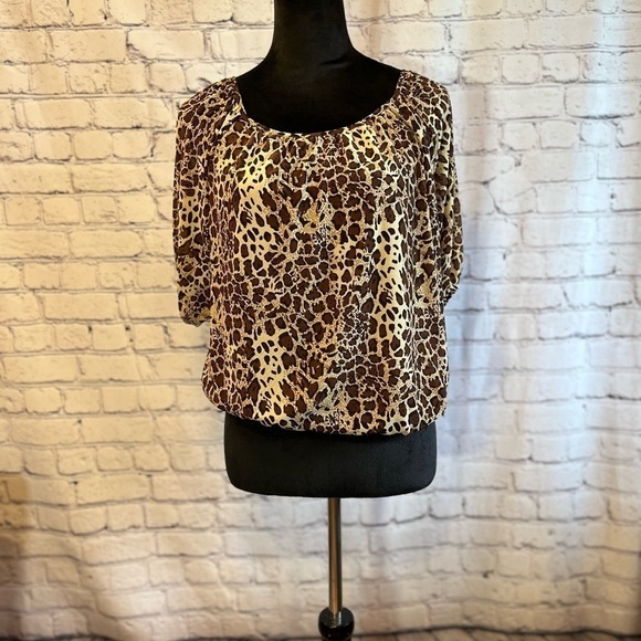 LEOPARD PRINT TOP BY LIPSTICK  size 1x. EUC - Picture 1 of 12